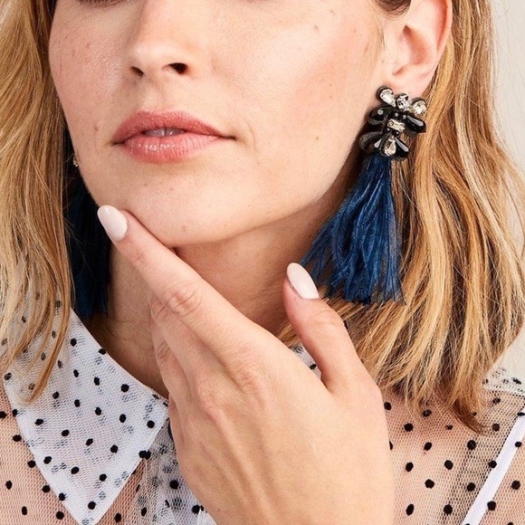 Stella & Dot French Twist Feather Earrings - Picture 3 of 7